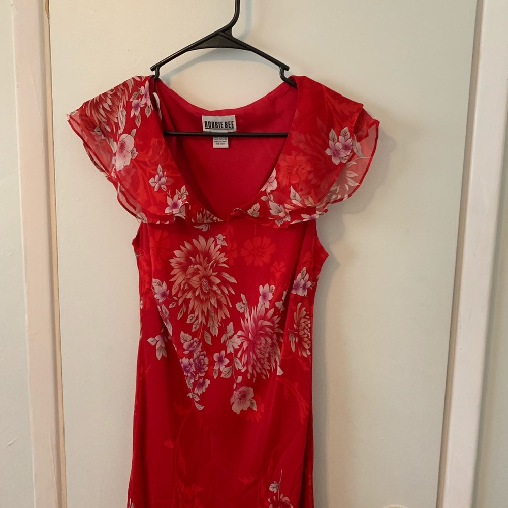 Robbie Bee Red Floral Dress